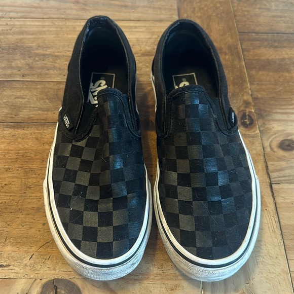 VANS Slip On Gray Black Checkerboard Racing Flag - Picture 2 of 5